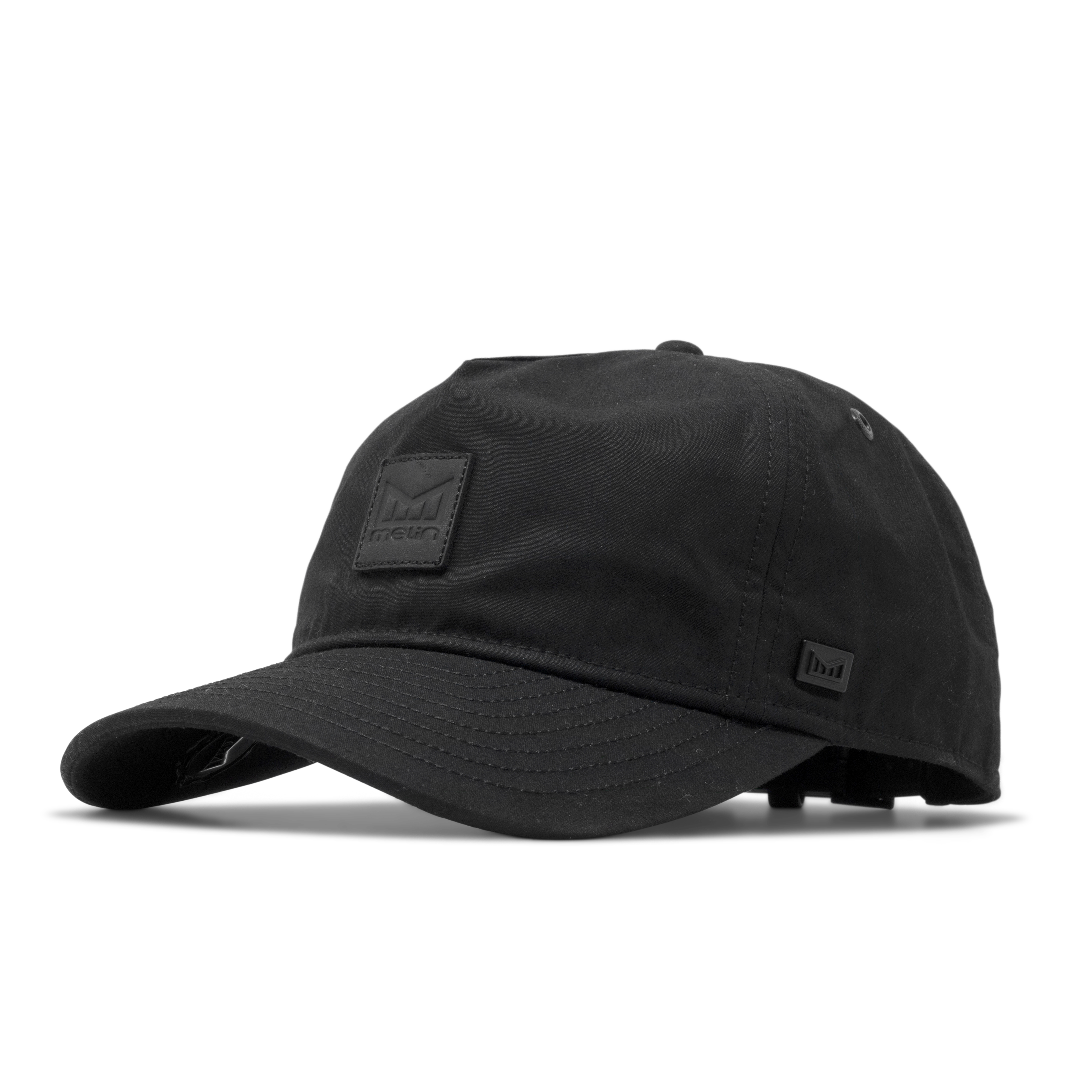 Melin Hydro Odyssey Stacked Black outlets Classic Fit HatnSnapback