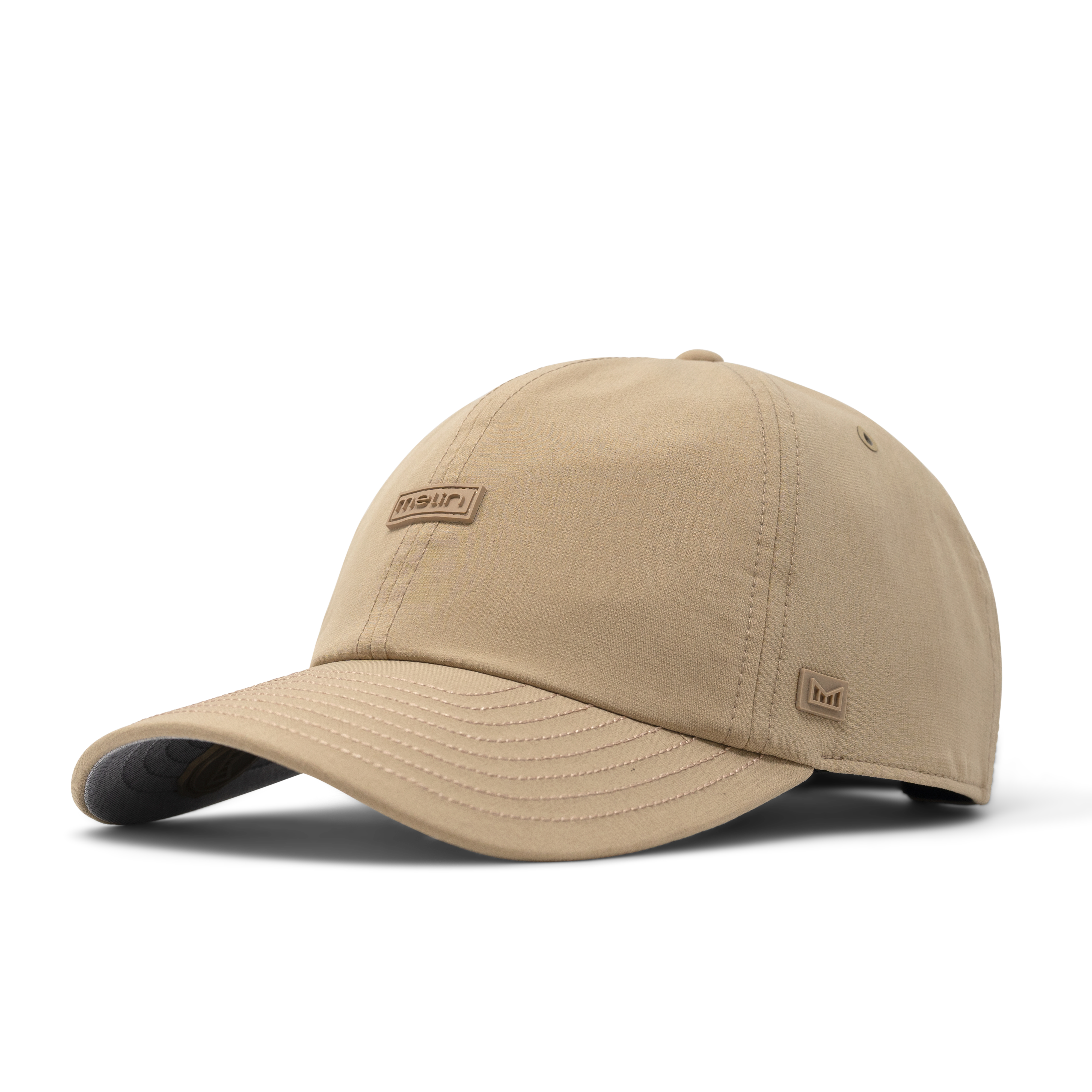 The front, angled view of the melin Legend Hydro in Dark Khaki