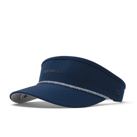 The front, angled view of the melin Coast Hydro  Visor in  Navy
