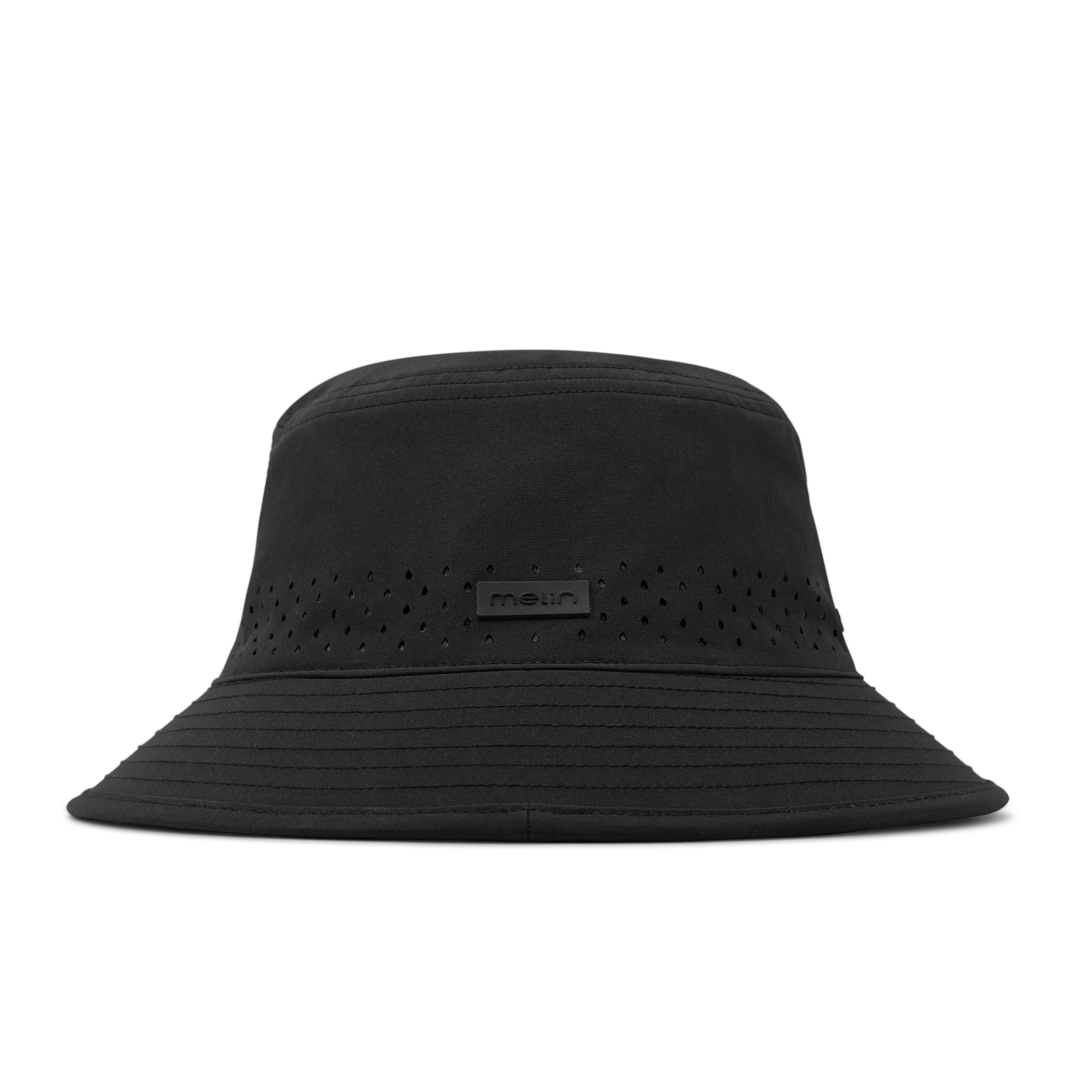 The side view of the melin Caddy Hydro  Bucket Hat in  Black