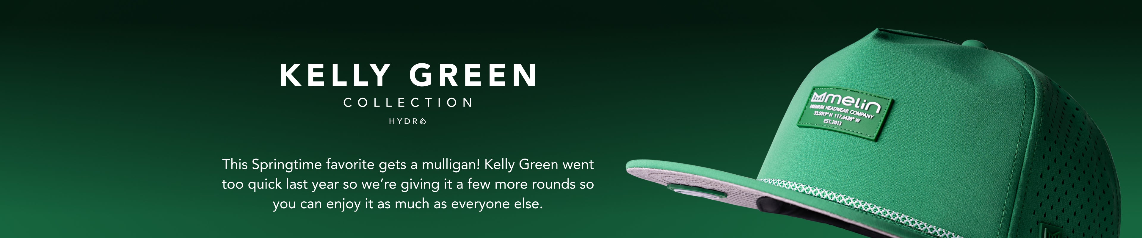 Kelly Green collection banner for desktop