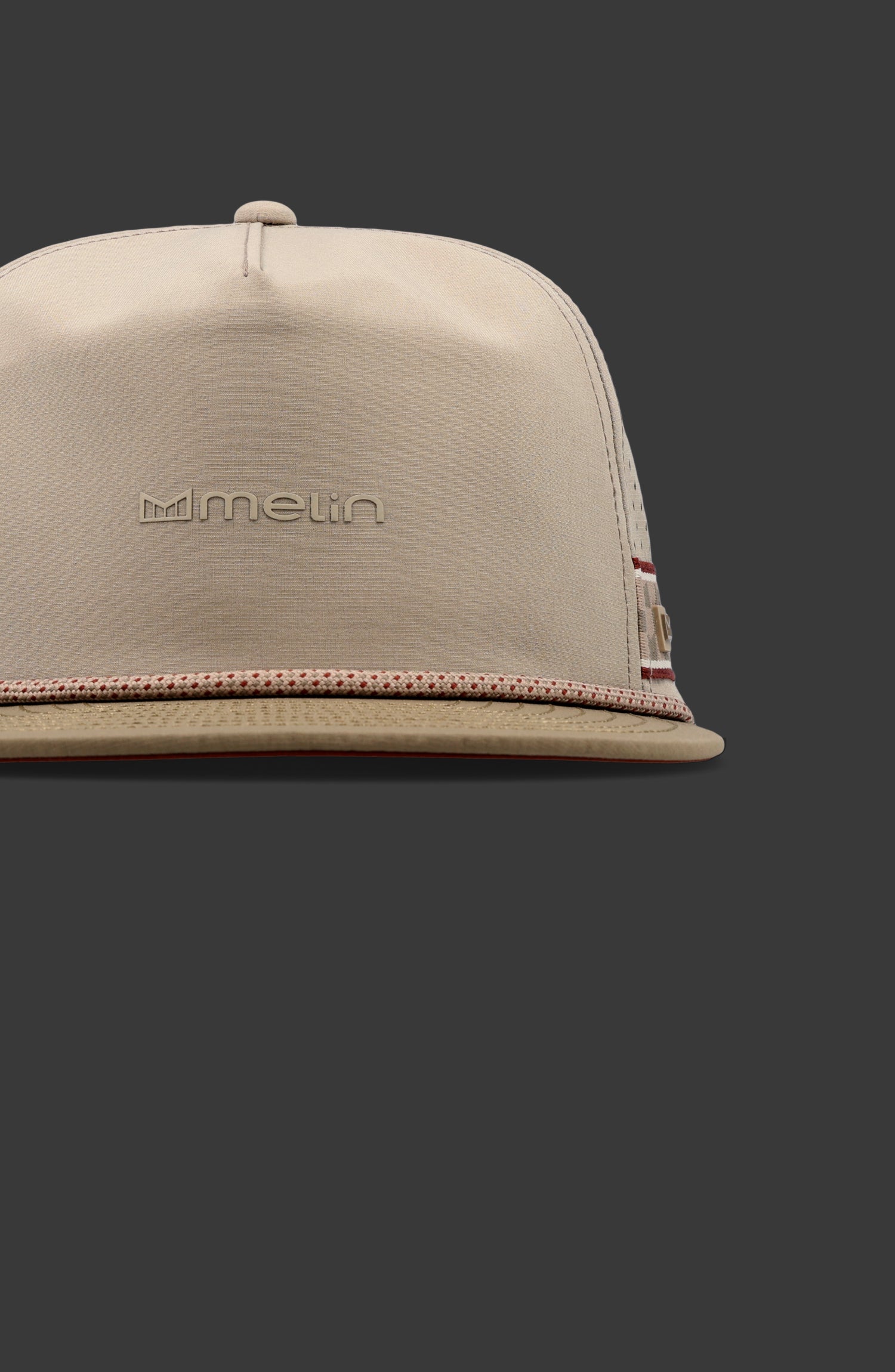 A feature card image for the melin Coronado Links Hydro hat in cobblestone (Materials)