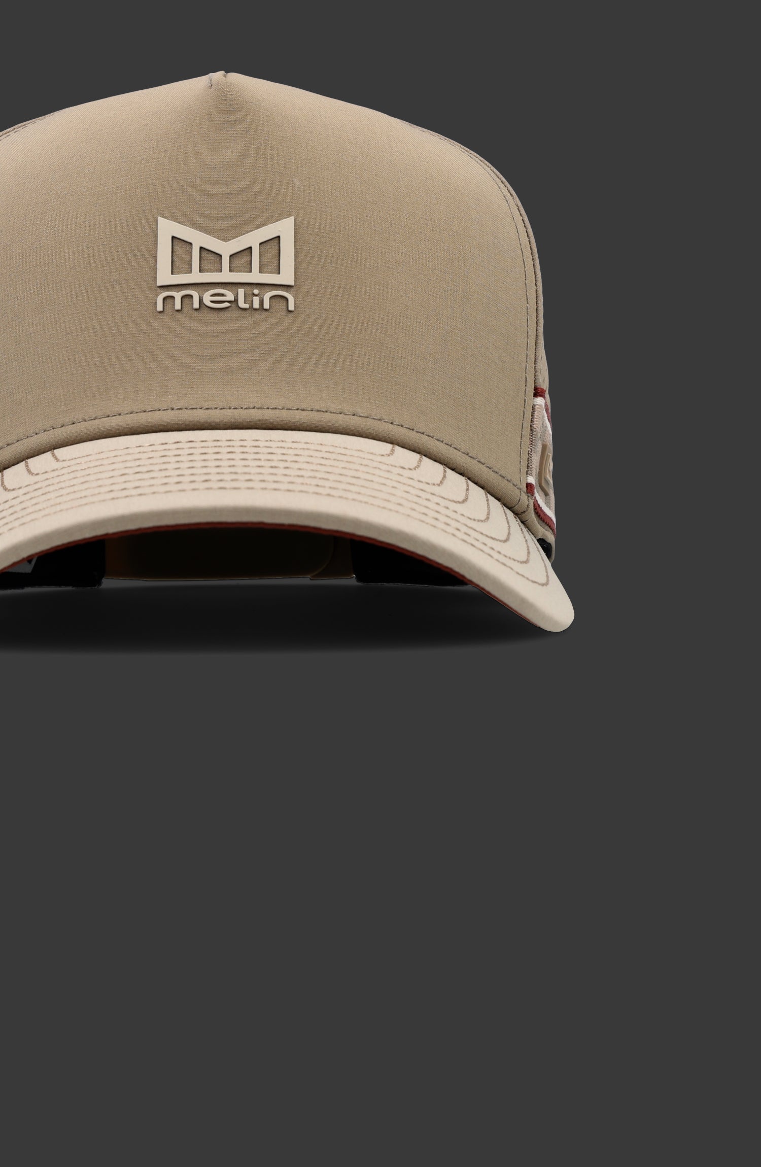 A feature card image for the melin Odysea Links Hydro hat in cobblestone (Materials)