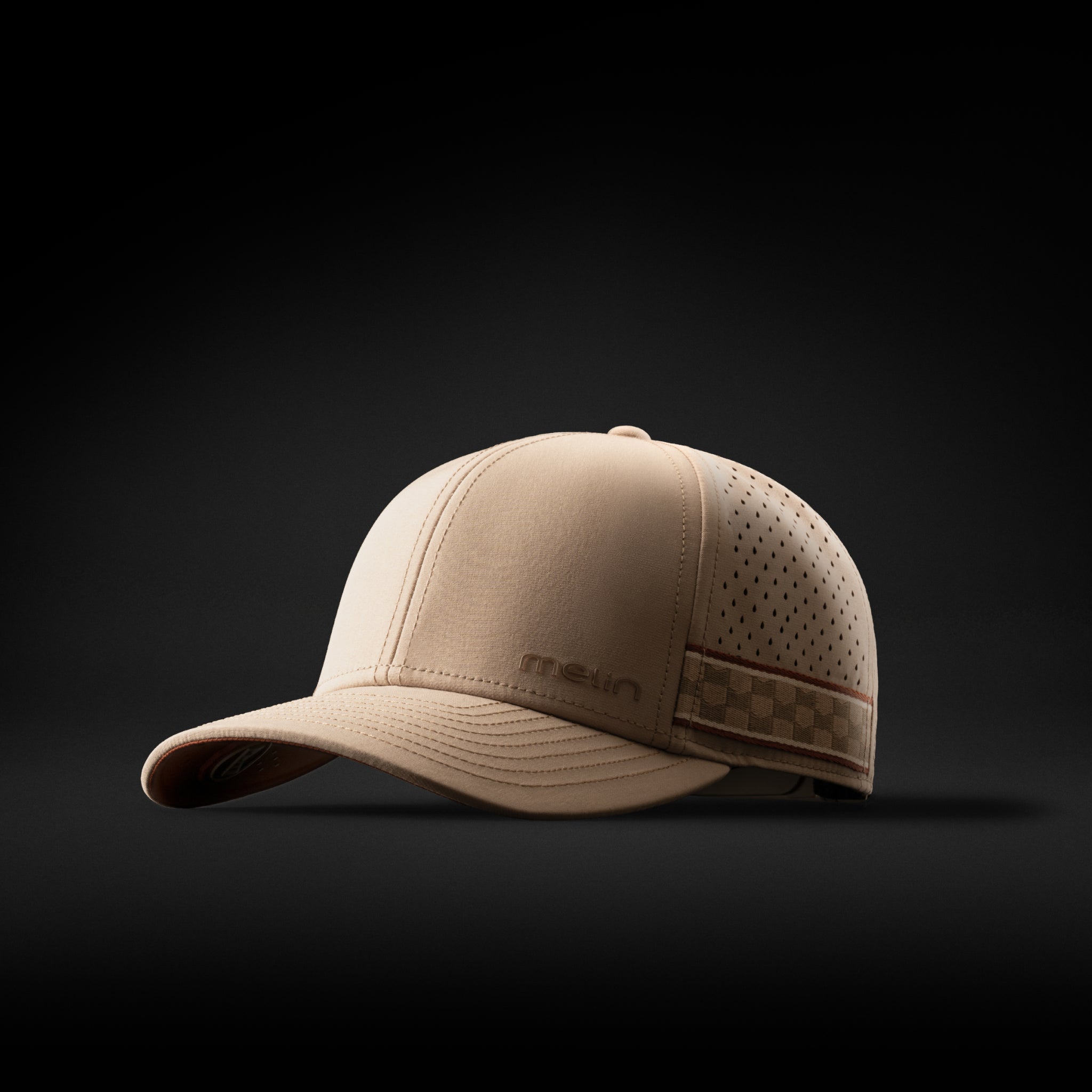 A gallery image of the melin Compass Links Hydro hat in cobblestone, 1 of 5