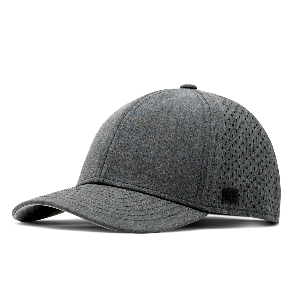 The angled view of the Melin Vintage Fit A-Game Hydro hat in dark grey Big Image - 1