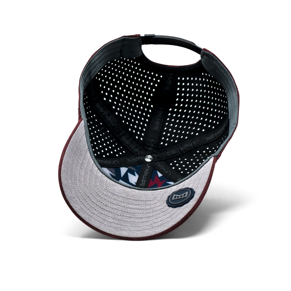 The inside view of the Melin Vintage Fit A-Game Hydro hat in maroon  Big Image - 5
