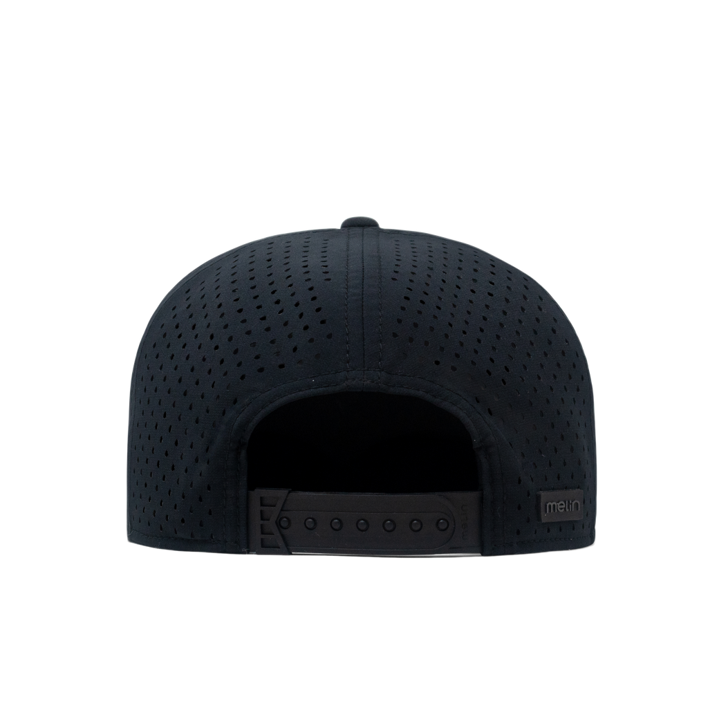 The back view of the Melin Horizon Fit Treches Icon Hydro hat in black Big Image - 4