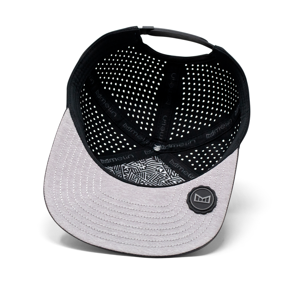The inside view of the Melin Horizon Fit Treches Icon Hydro hat in black Big Image - 5