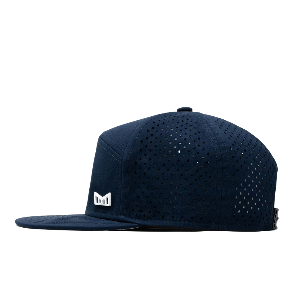 The side view of the Melin Horizon Fit Treches Icon Hydro hat in dark blue Big Image - 3