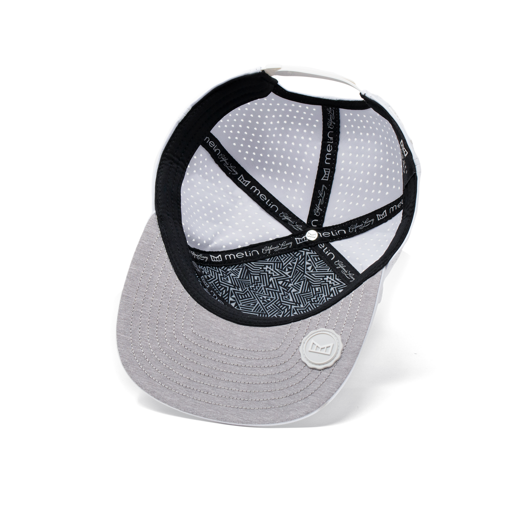 The inside view of the Melin Horizon Fit Trenches Icon Hydro hat in white Big Image - 5