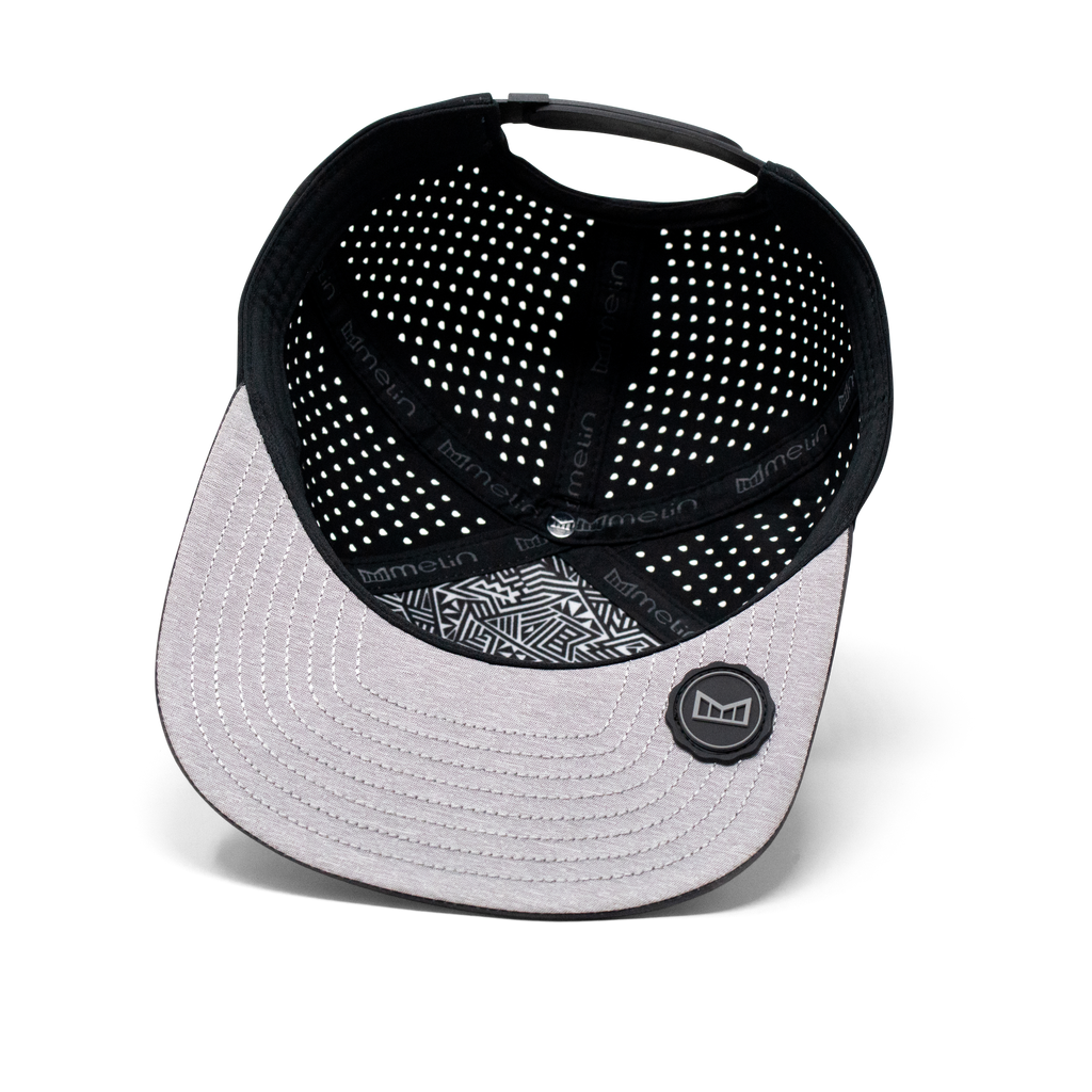 The inside view of melin's Trenches Hydro snapback hat in black for men and women. Big Image - 5