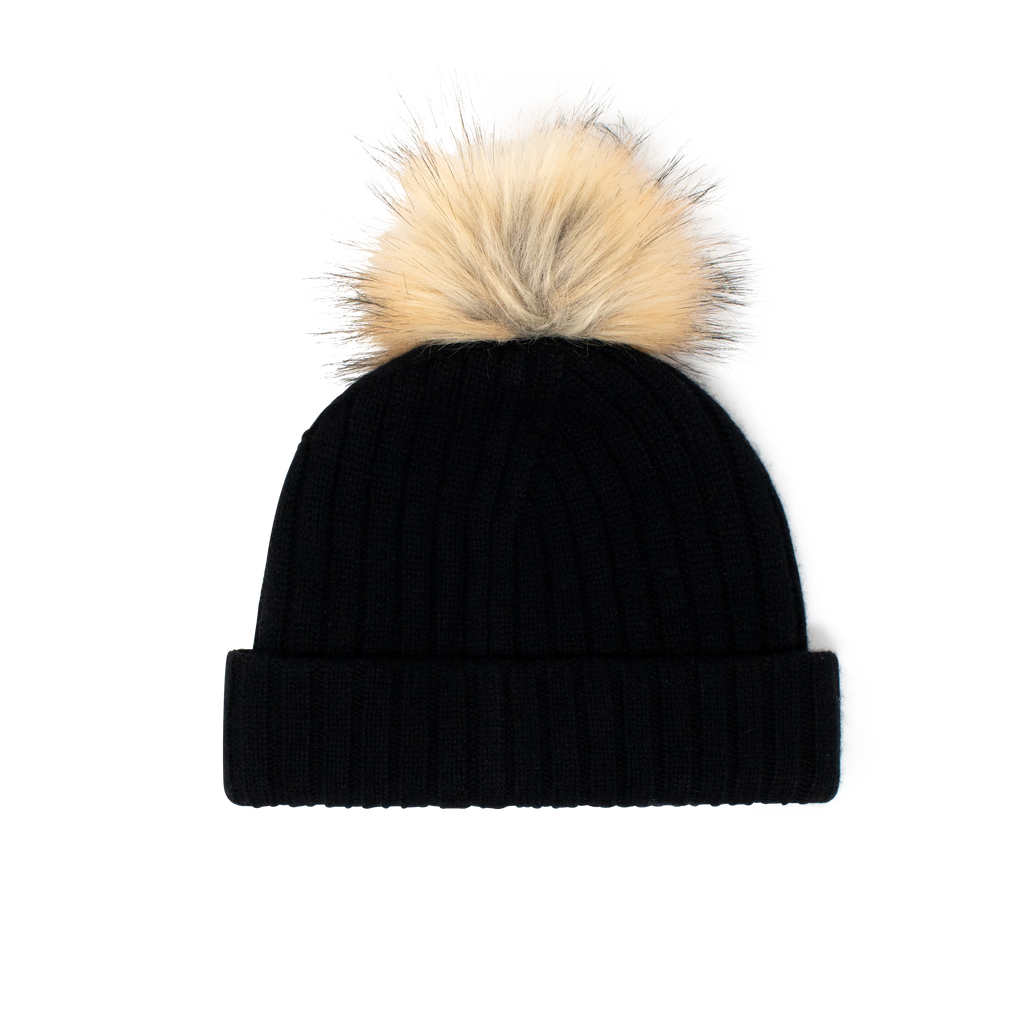The back view of the Melin All-Day Pom Beanie in black Big Image - 3