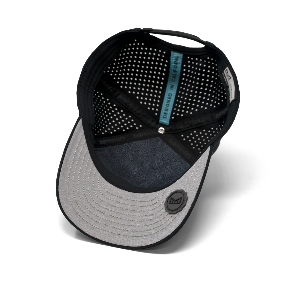 The inside view of the Melin Split Fit Odyssey Stacked Hydro hat in black camo Big Image - 5