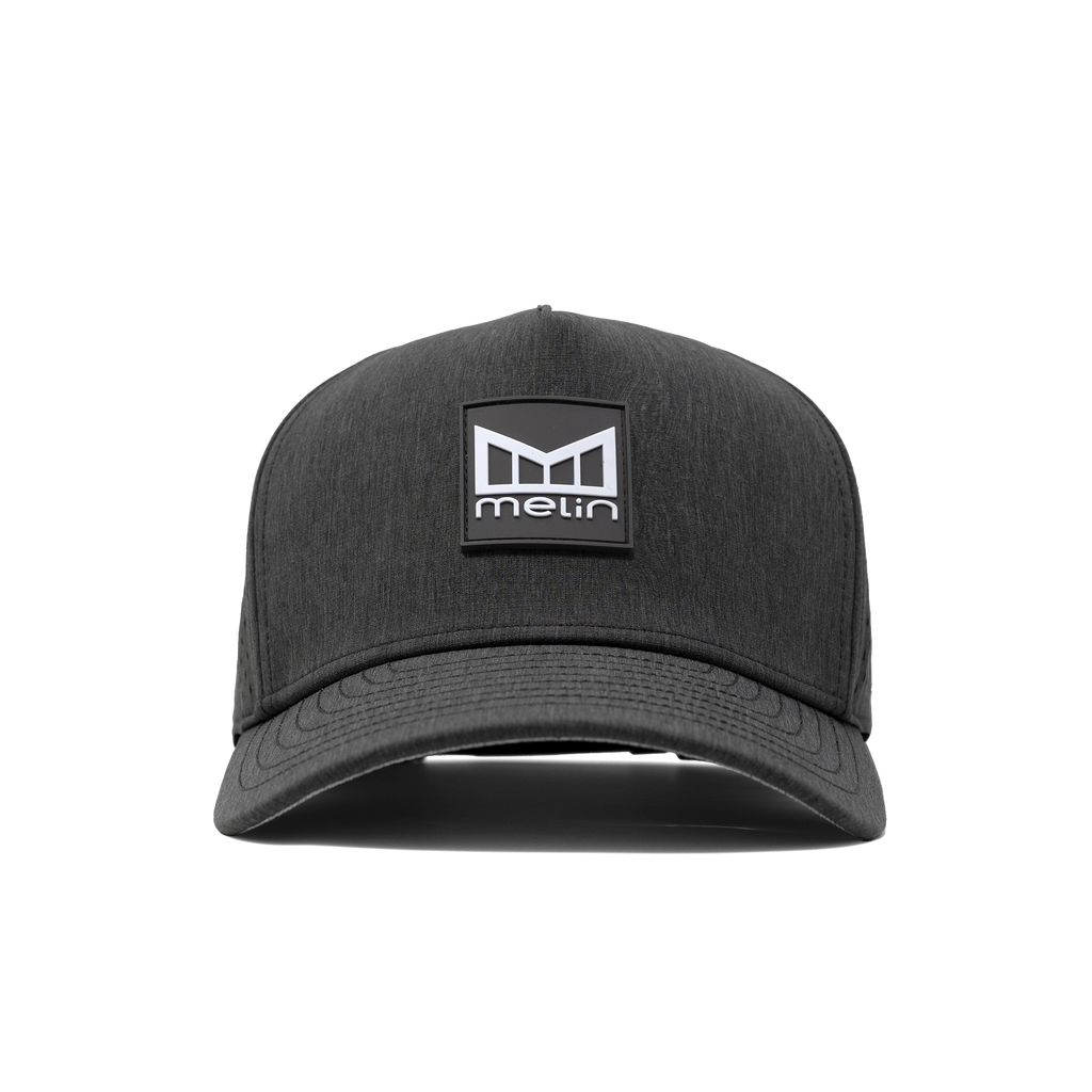 The front of melin's Odyssey Stacked Hydro hat in Heather Charcoal Big Image - 2