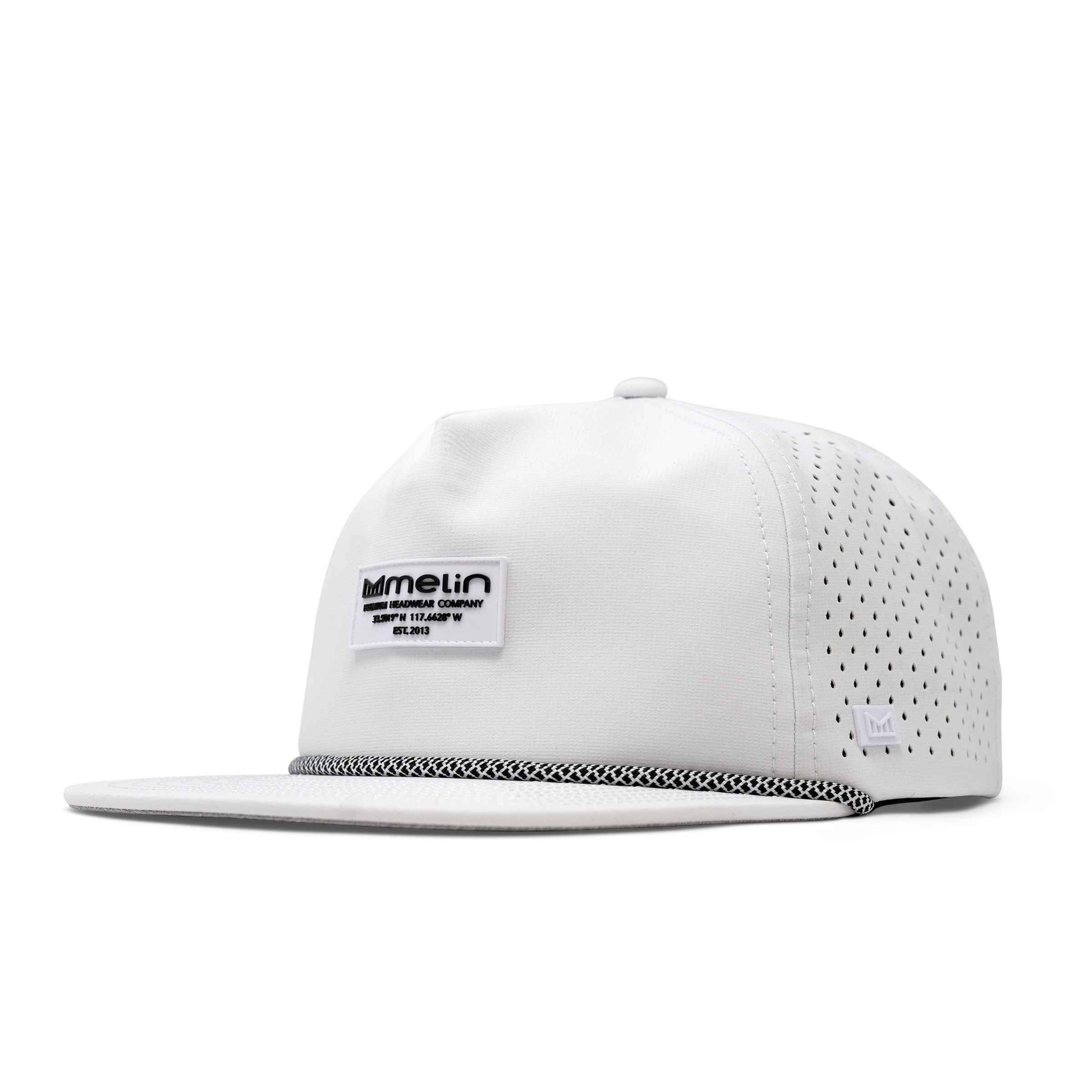 The front, angled view of melin's Coronado Brick Hydro in White