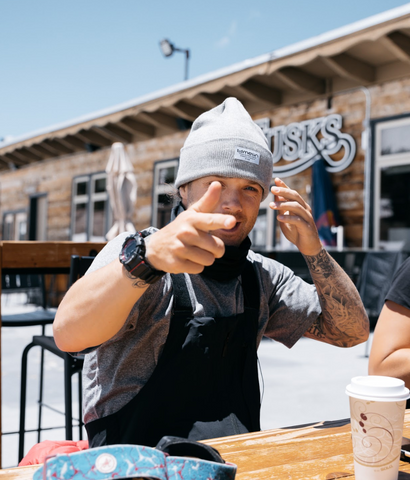 Louie Vito on Tusks patio Mammoth