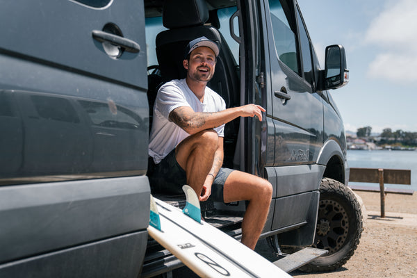 Dylan in his van in Morro Bay